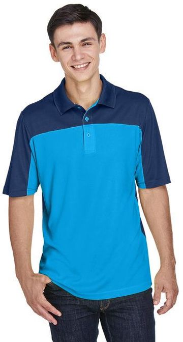 Core 365 Adult Men's Balance Colorblock Performance 100% Polyester Pique Short Sleeve Polo Shirt